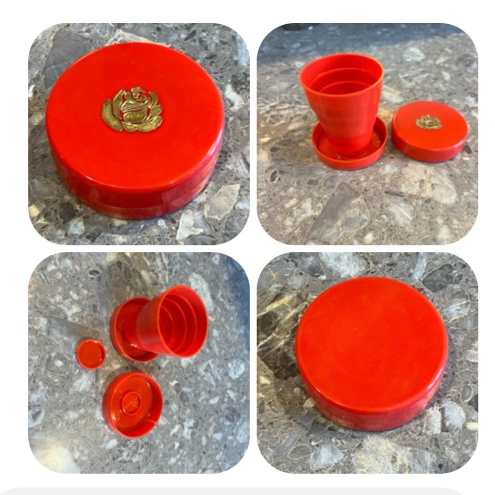 Vintage Collectors item collapsible cup with cover